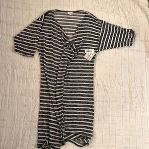 Shirley top blue and white stripe